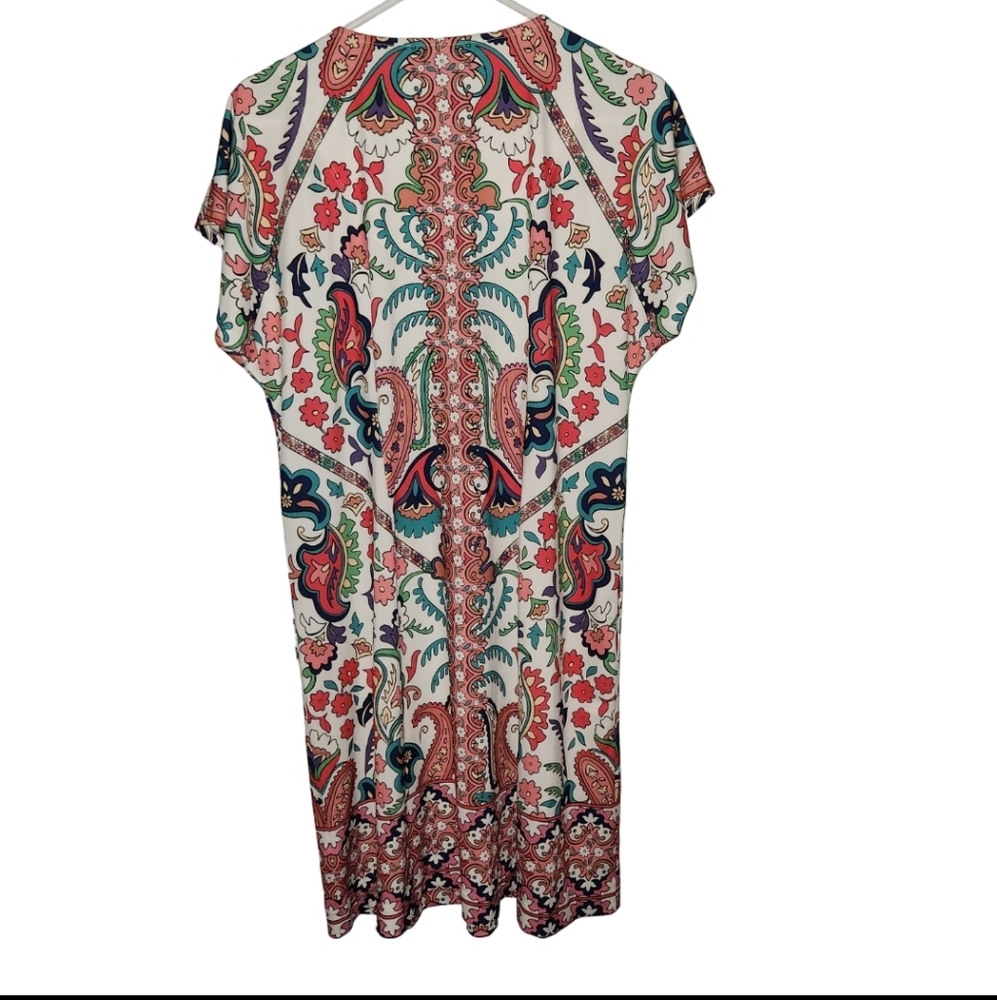 Hale Bob Kimberly Paisley Floral Jersey Dress Pockets - Picture 2 of 6